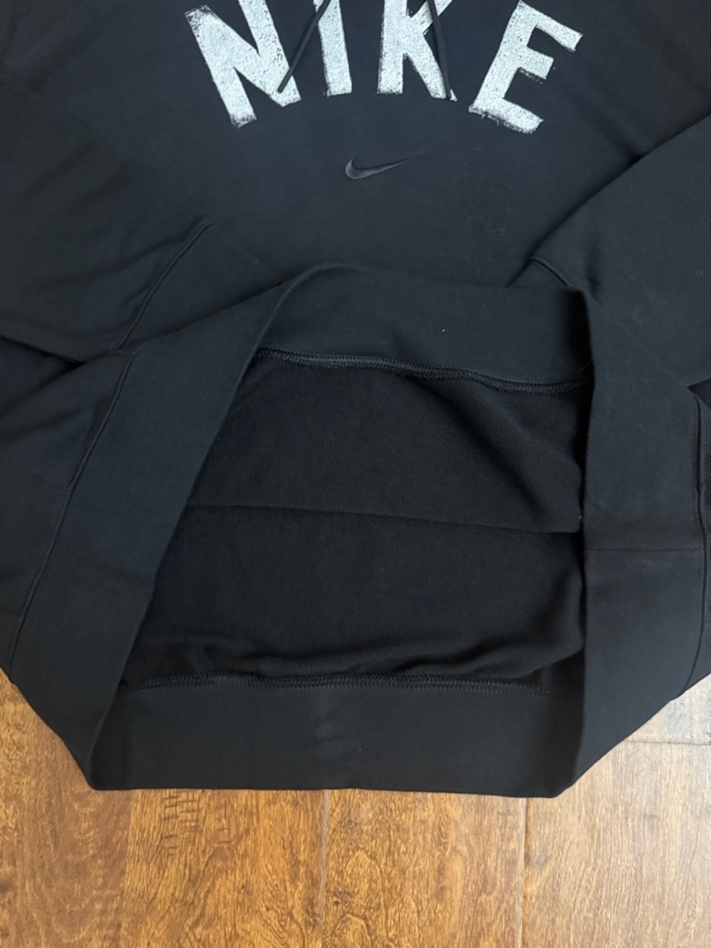 Nike Black Hoodie with White Distressed NIKE Logo Size XXL - Picture 8 of 16